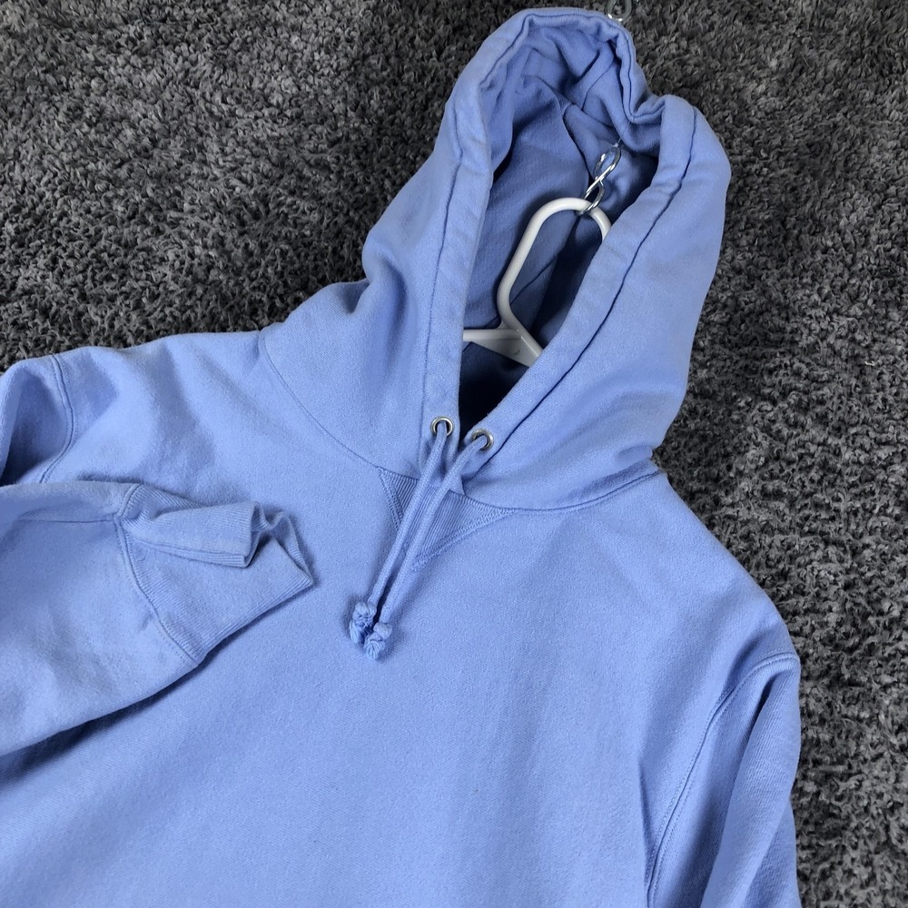 Champion Reverse Weave Hoodie‎ Mens Medium Blue Fleece Pullover Kangaroo Pocket